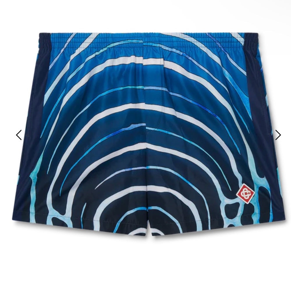 Brand new swim trunks, polyester,elastic waistband, side pockets, size S, Blue